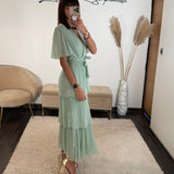 ROBE VERT D'EAU APPOLINE - La Petite Somptueuse