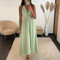 ROBE VERT D'EAU CORRINA - La Petite Somptueuse