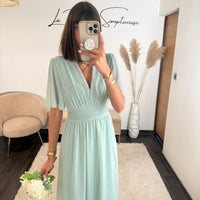ROBE VERT D'EAU LISON - La Petite Somptueuse