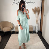 ROBE VERT D'EAU MELISSA - La Petite Somptueuse