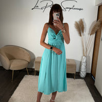 ROBE VERT D'EAU MYRIAM - La Petite Somptueuse