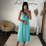 ROBE VERT D'EAU MYRIAM - La Petite Somptueuse