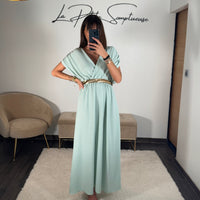 ROBE VERT D'EAU NASTIA - La Petite Somptueuse