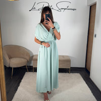 ROBE VERT D'EAU NASTIA - La Petite Somptueuse