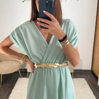 ROBE VERT D'EAU NASTIA - La Petite Somptueuse