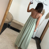 ROBE VERT D'EAU PERLES - La Petite Somptueuse