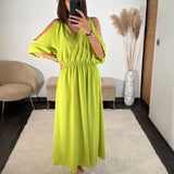 ROBE VERT POMME MELISSA - La Petite Somptueuse