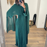 ROBE VERT SAPIN SATINE CORALINE - La Petite Somptueuse