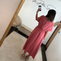 ROBE VIEUX ROSE CHLOE - La Petite Somptueuse