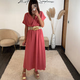 ROBE VIEUX ROSE CHLOE - La Petite Somptueuse