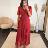 ROBE VIEUX ROSE FLORIA - La Petite Somptueuse
