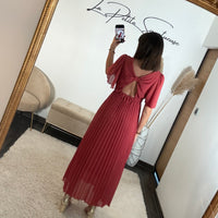 ROBE VIEUX ROSE FLORIA - La Petite Somptueuse