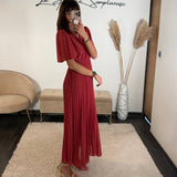 ROBE VIEUX ROSE FLORIA - La Petite Somptueuse