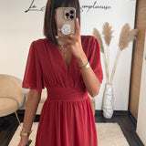 ROBE VIEUX ROSE LISON - La Petite Somptueuse