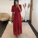 ROBE VIEUX ROSE LISON - La Petite Somptueuse