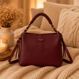 SAC A MAIN BORDEAUX ANSE CORDONS - La Petite Somptueuse