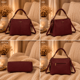 SAC A MAIN BORDEAUX ANSE CORDONS - La Petite Somptueuse