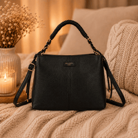 SAC A MAIN NOIR ANSE CORDONS - La Petite Somptueuse