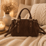 SAC A MAIN SUEDINE CHOCO TOM - La Petite Somptueuse