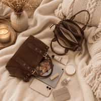 SAC A MAIN SUEDINE CHOCO TOM - La Petite Somptueuse