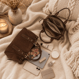 SAC A MAIN SUEDINE CHOCO TOM - La Petite Somptueuse