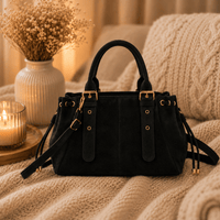SAC A MAIN SUEDINE NOIR TOM - La Petite Somptueuse