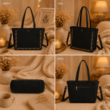 SAC CABAS NOIR CLOUTE CLARK - La Petite Somptueuse