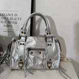 SAC EN CUIR ARGENT SMALL KARL - La Petite Somptueuse