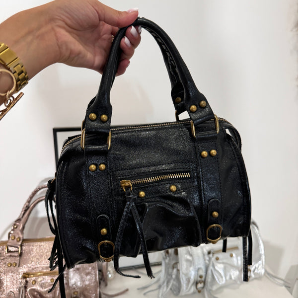 SAC EN CUIR NOIR SMALL KARL - La Petite Somptueuse