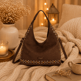 SAC SUEDINE CLOUS CHOCO TOMY - La Petite Somptueuse