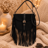 SAC SUEDINE FRANGE NOIR - La Petite Somptueuse