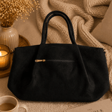 SAC SUEDINE NOIR KARL - La Petite Somptueuse
