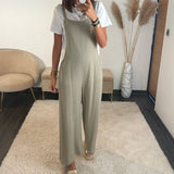 SALOPETTE TAUPE + T-SHIRT BLANC - La Petite Somptueuse