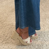 SANDALES A TALON BEIGE ESTIA - La Petite Somptueuse