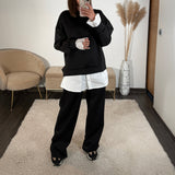 SET PULL CHEMISE + PANTALON NOIR REMY - La Petite Somptueuse