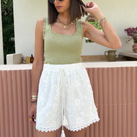 SHORT BORDERIE BLANC BOHIA - La Petite Somptueuse