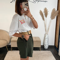 SHORT CEINTURE KAKI MARCUS - La Petite Somptueuse