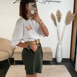SHORT CEINTURE KAKI MARCUS - La Petite Somptueuse
