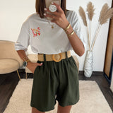 SHORT CEINTURE KAKI MARCUS - La Petite Somptueuse