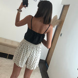 SHORT EN LIN A POIS NOIR - La Petite Somptueuse