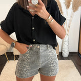 SHORT LEOPARD JEAN - La Petite Somptueuse