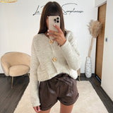 SHORT SIMILICUIR MARRON OSCAR - La Petite Somptueuse