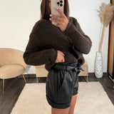 SHORT SIMILICUIR NOIR OSCAR - La Petite Somptueuse