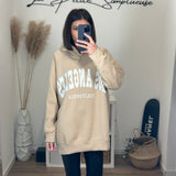 SWEAT A CAPUCHE LOS ANGELES BEIGE - La Petite Somptueuse