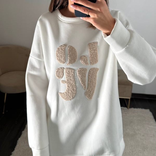 SWEAT LOVE BLANC - La Petite Somptueuse