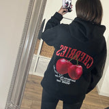 SWEAT NOIR CHERRIES - La Petite Somptueuse