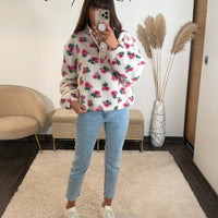 SWEAT POLAIRE FLOWERS - La Petite Somptueuse