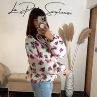 SWEAT POLAIRE FLOWERS - La Petite Somptueuse
