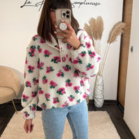 SWEAT POLAIRE FLOWERS - La Petite Somptueuse