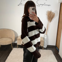 SWEET EN LAINE RAYÉ CHOCO ALAN - La Petite Somptueuse